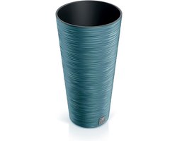 Bloempot met tank - Plantenbak decoratief - Planten verzorgen - Waterreservoir ingebouwd - 25 x 48 cm - Scandinavisch blauw