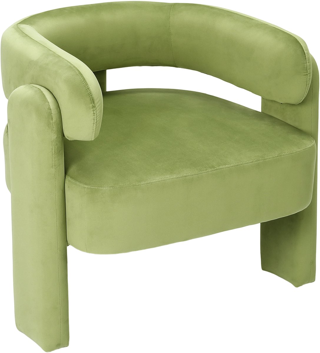 HomeMiYN Hoekstoel Groen – Velvet Fauteuil met Brede Zitting, Comfortabele Vulling en Modern Design, Lounge Stoel voor Woonkamer, Slaapkamer en Leeshoek