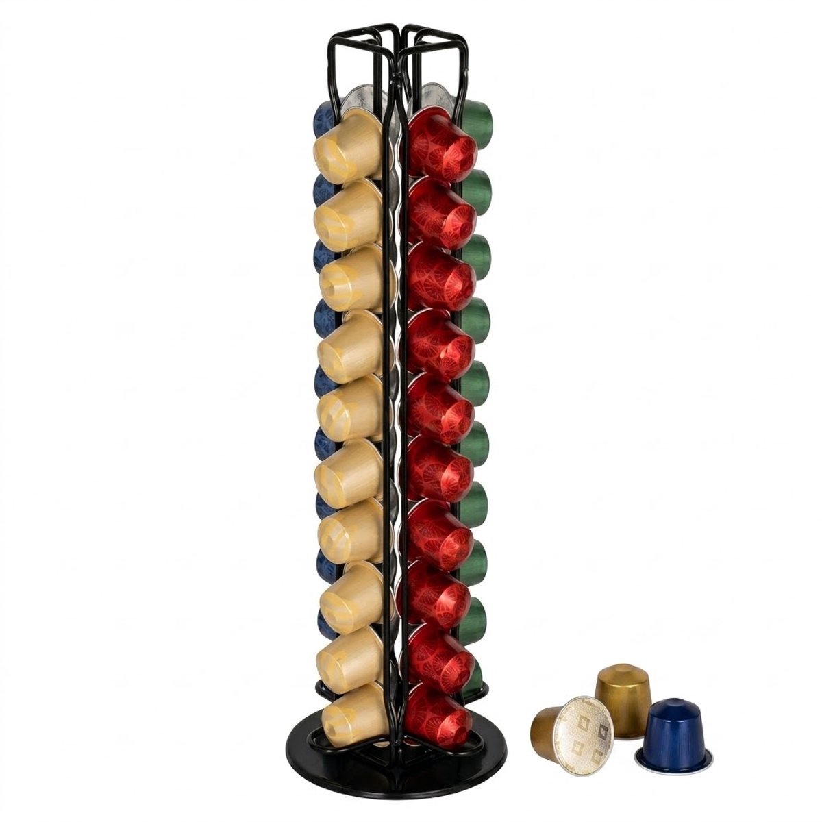Somstyle Capsulehouder - Geschikt voor 40 Nespresso Pods - Draaibare Koffiecups Houder - Zwart