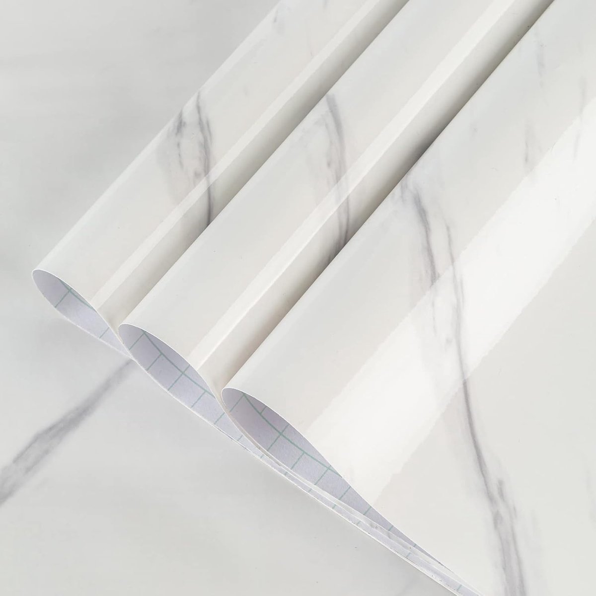 SnelShoppen - Zelfklevend Behang Wit Marmer Off-White Plakfolie 40 cm x 3 m - Waterdichte Meubelsticker voor Tafelblad en Muur - Vinyl Renovatiefolie
