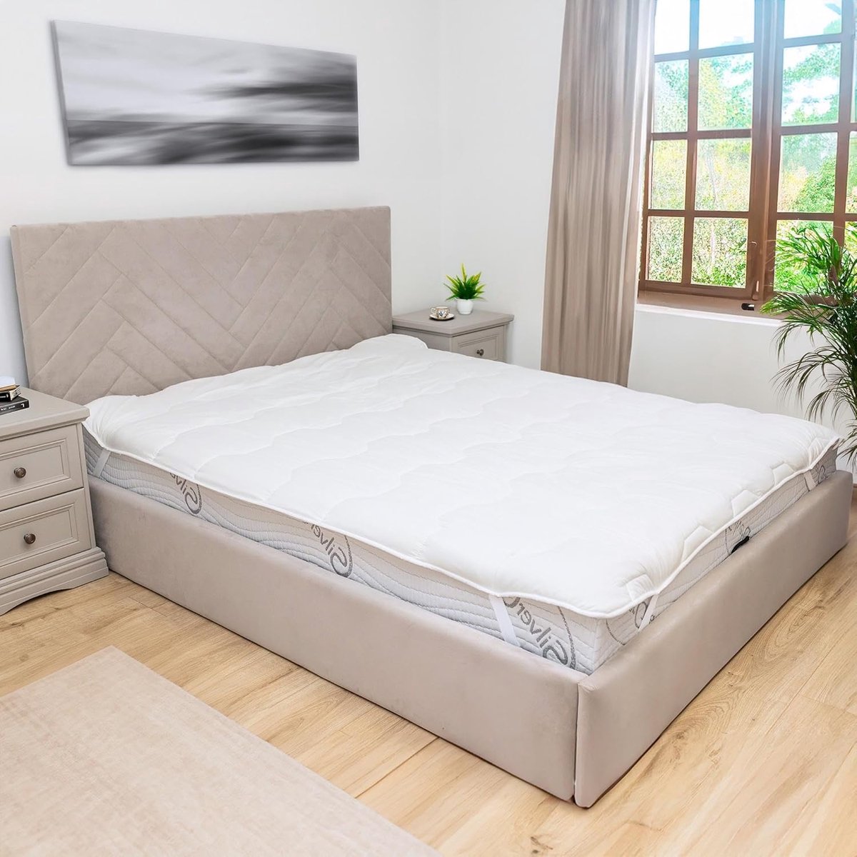SnelShoppen - Matrassbeschermer 90x200 cm - Gewatteerde Matraskap met 4 Hoekelastieken - Ademend & Wasbaar Matras Topper Onderlakens voor Bed en Boxsp