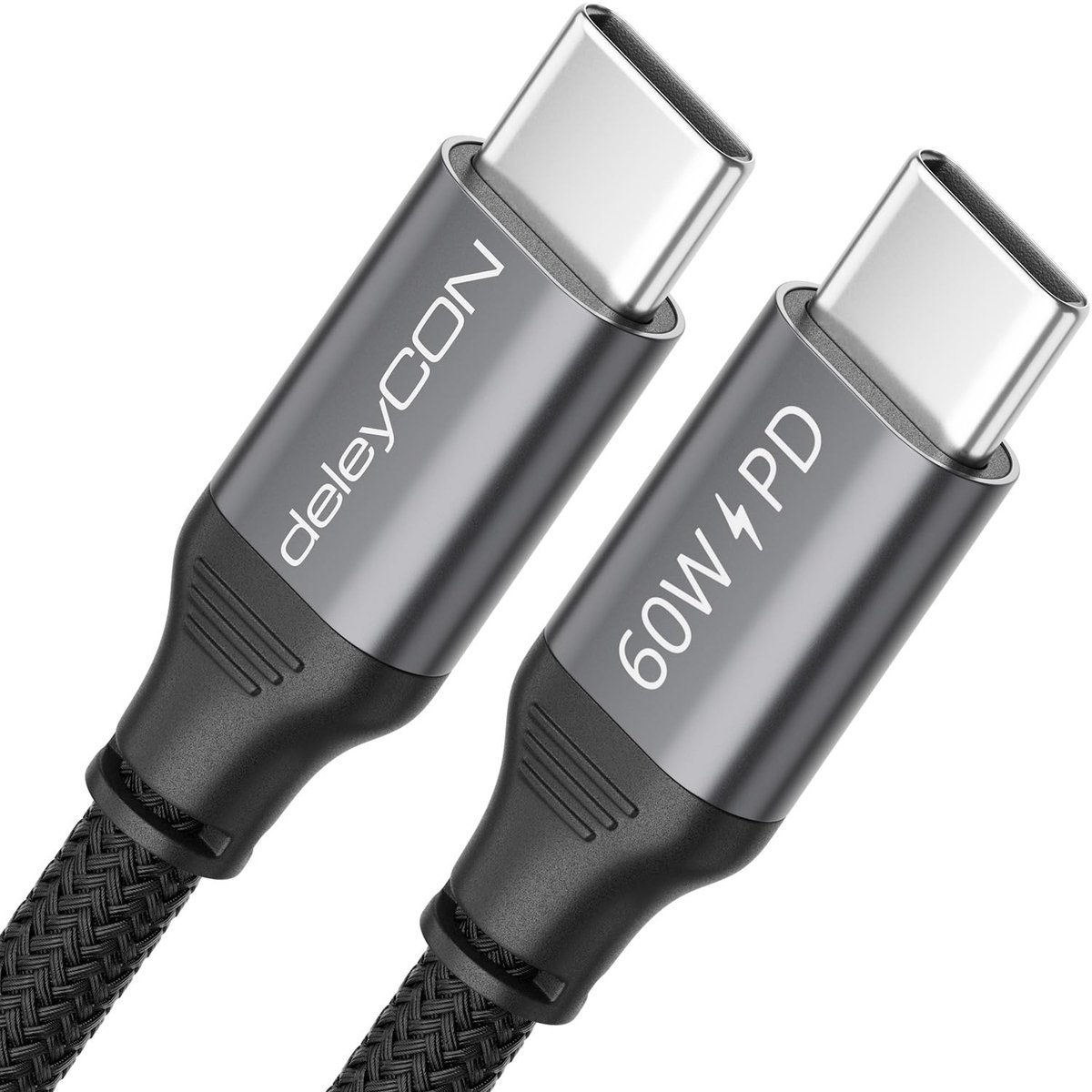 SnelShoppen - 0.5m USB C Kabel PD3.0 (60W Snellader) Korte USB-C naar USB-C Oplaadkabel voor Smartphone, Tablet, Laptop, iPad Pro, MacBook Air, Switch