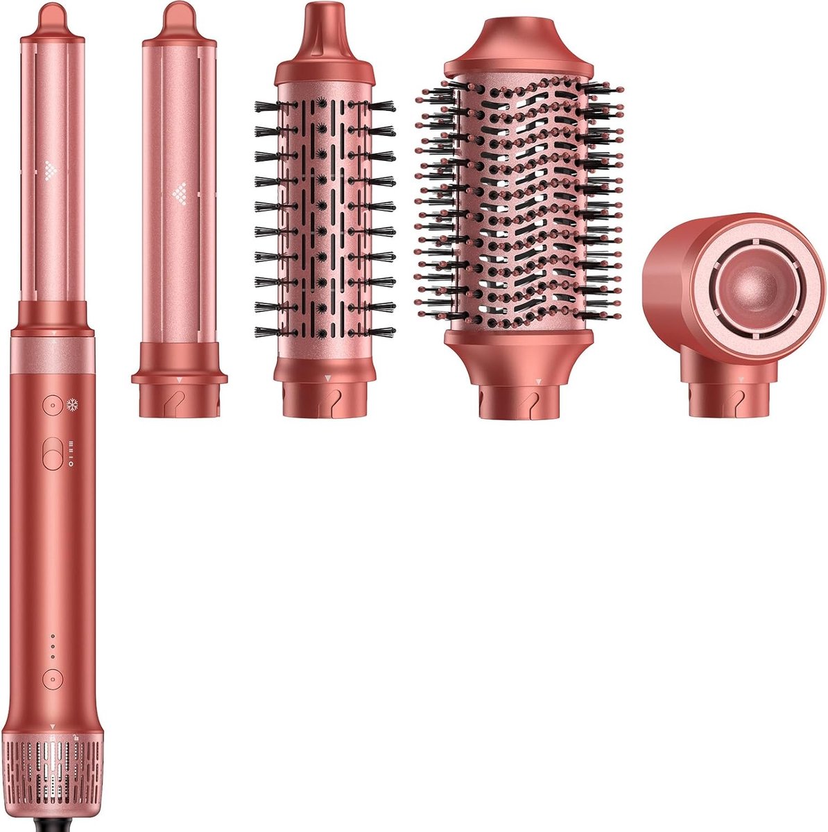 SnelShoppen - 5-in-1 Air Styler met Automatische Krultang voor Krullen, Steil Haar, Volume zonder Hittebeschadiging, Compact en Lichtgewicht, Geschikt