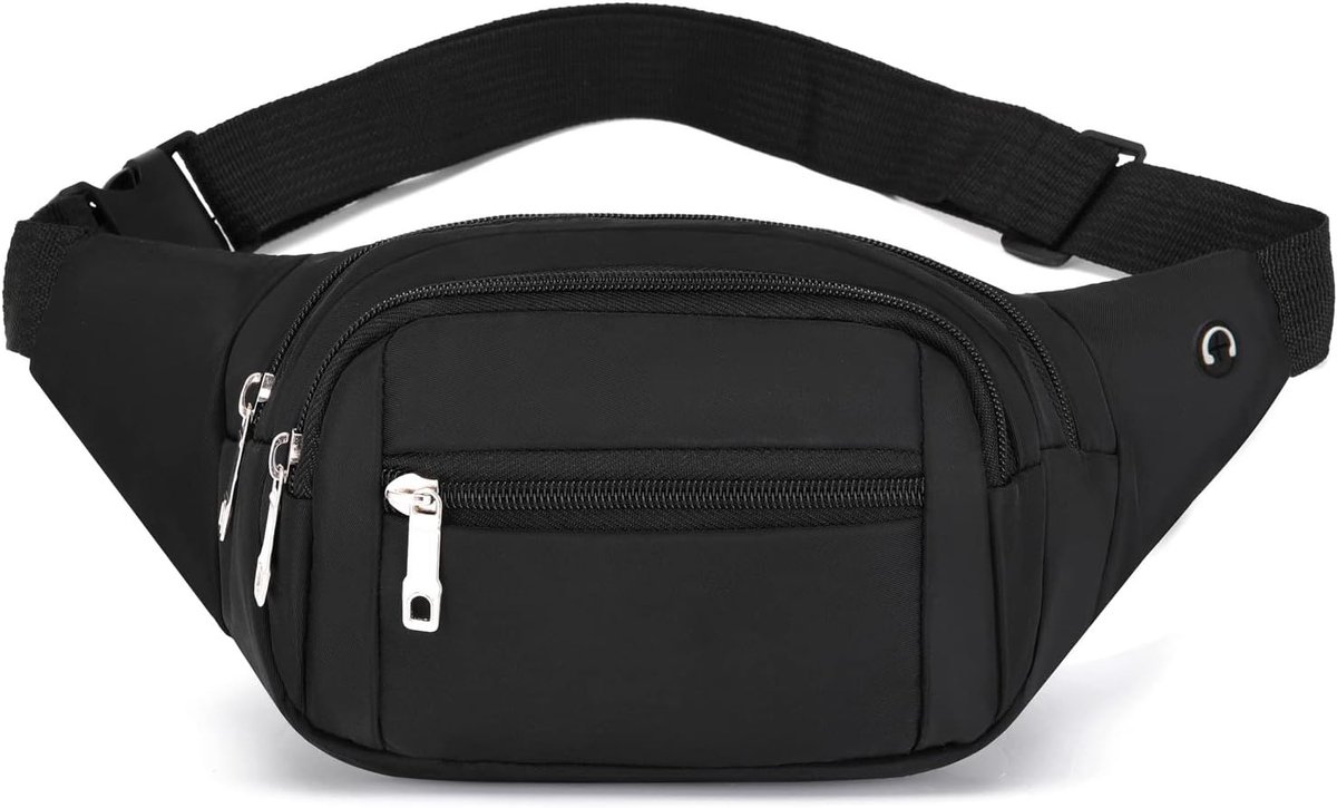 SnelShoppen - Fanny Pack voor Mannen en Vrouwen - Crossbody Heuptas met Verstelbare Strap - Grote Capaciteit voor Reizen, Hiken, Fietsen, Sporten - Zw