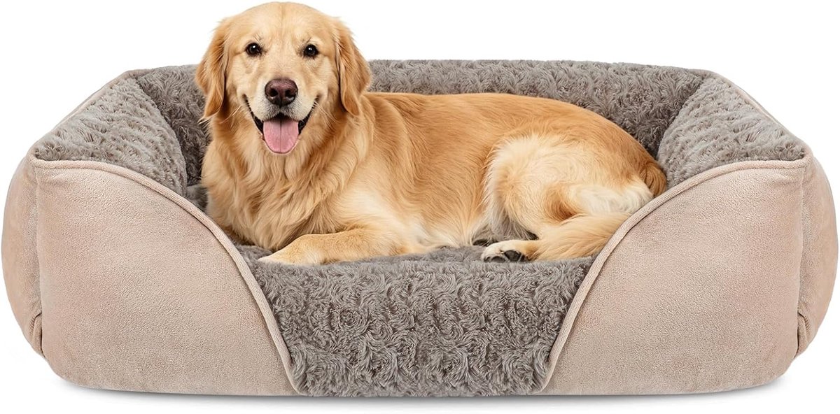 Thijox - Hondenmand Grote Honden Wasbaar Anti-angst Pluche Hondenbed 89x63x23cm - Zacht en Ademend Antislip Hondenbed voor Honden en Katten