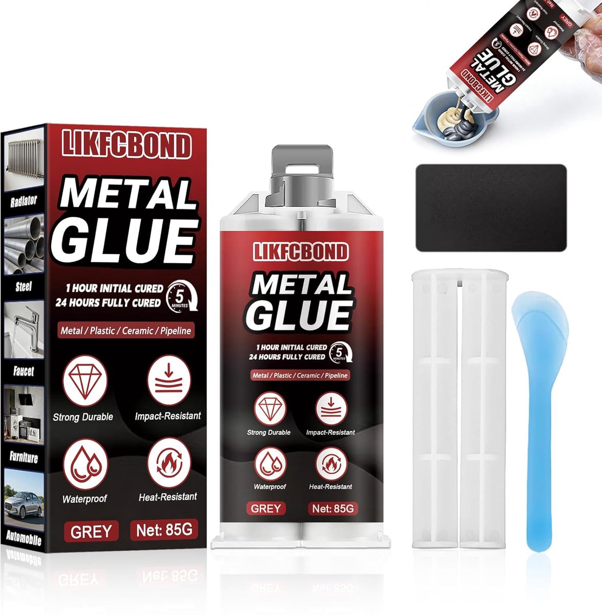SnelShoppen - Metal Glue 85g - Sterke Liquid Metal Cold Welding Mass - Hittebestendige Lijm voor Metaal, RVS, Aluminium, Kunststof en Keramiek - Ideaa