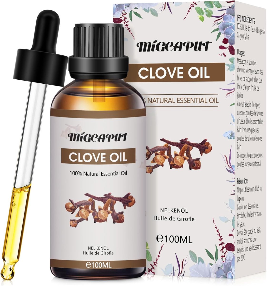 SnelShoppen - Clove Essential Oil 100ML - 100% Natuurlijke Kruidnagelolie voor Diffuser, Aromatherapie, Massage, Ontspanning, Bad - Kruidige Geur voor