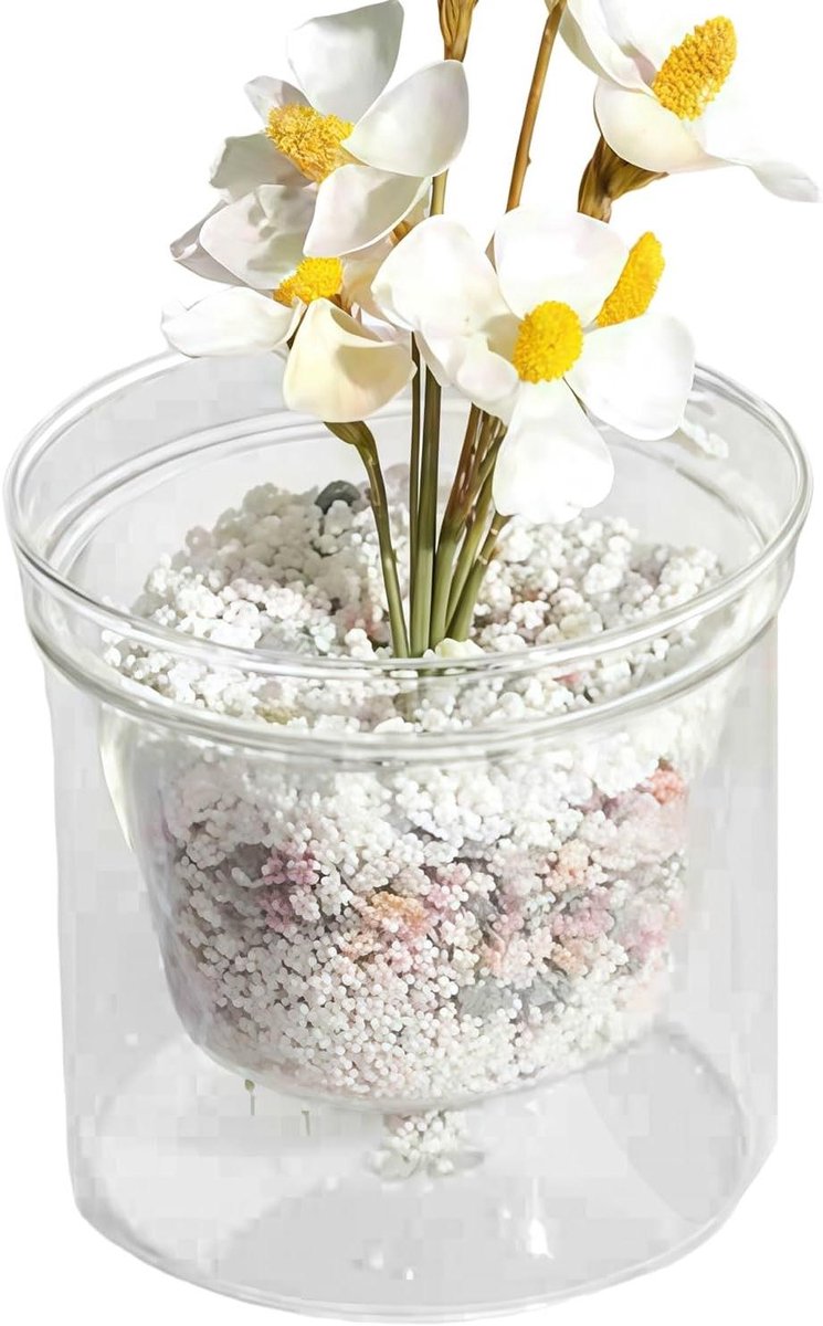 Binnenplantenpot Sierpot - Kweekpot Hydroponics - Planten Verzorgen - Dubbellaags Transparant - 13x13x13 cm - Transparant