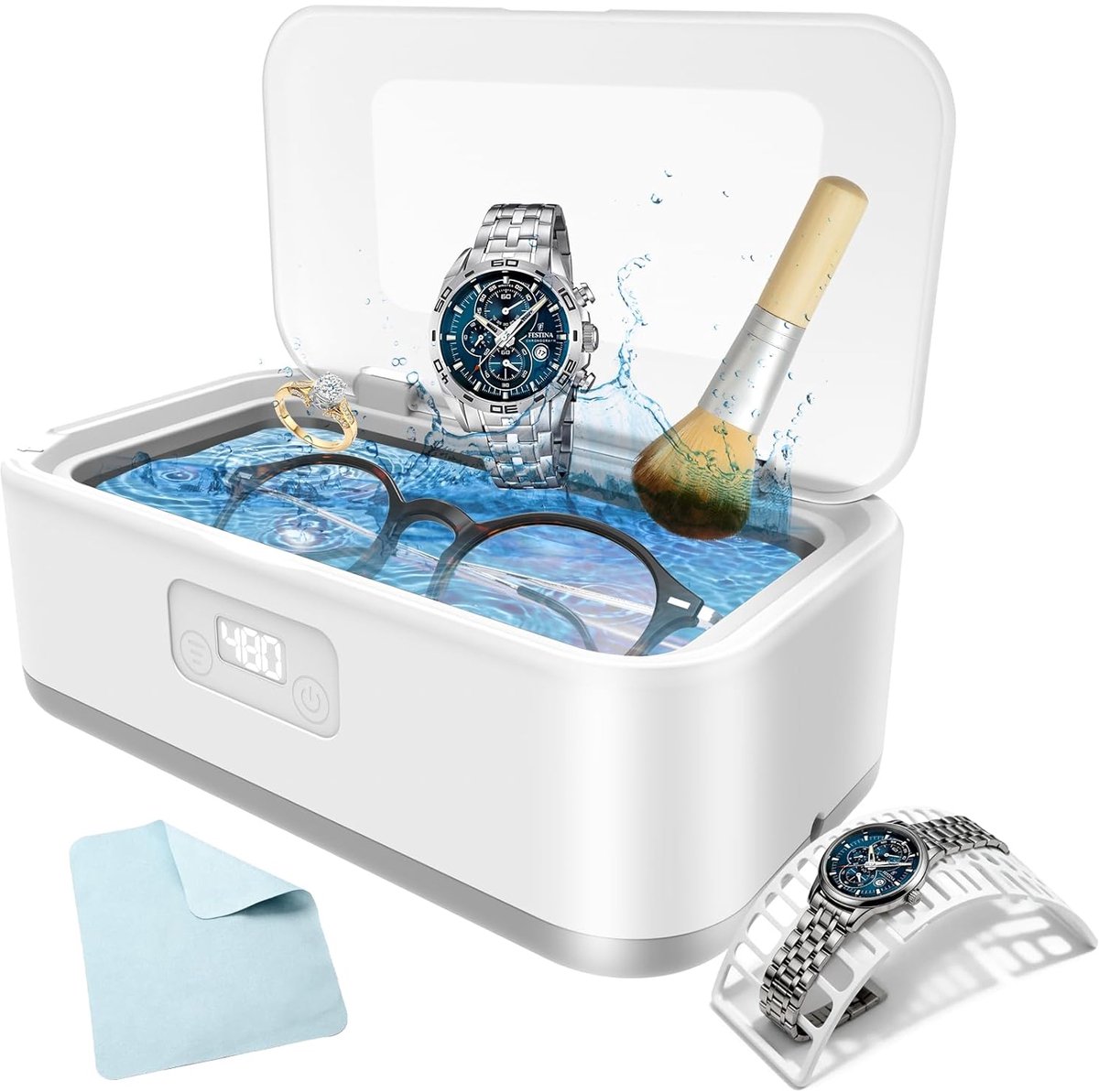 SnelShoppen - Ultrasonic Cleaner - Professionele Ultrasone Reinigingsmachine voor Sieraden, Brillen, Horloges en Meer - Compact en Krachtig - Ideaal v