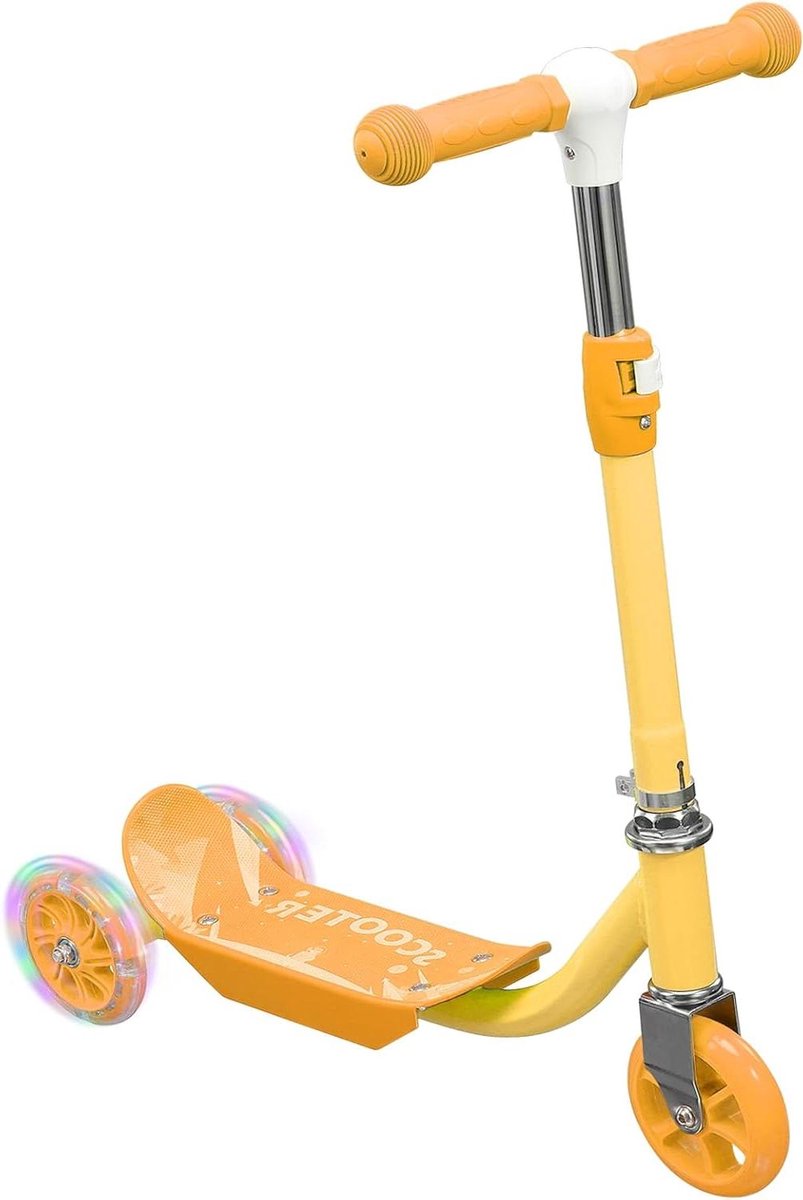 Kinderdriewieler - Loopfiets - Buiten spelen - Lichtgevende wielen - 42 cm - Oranje