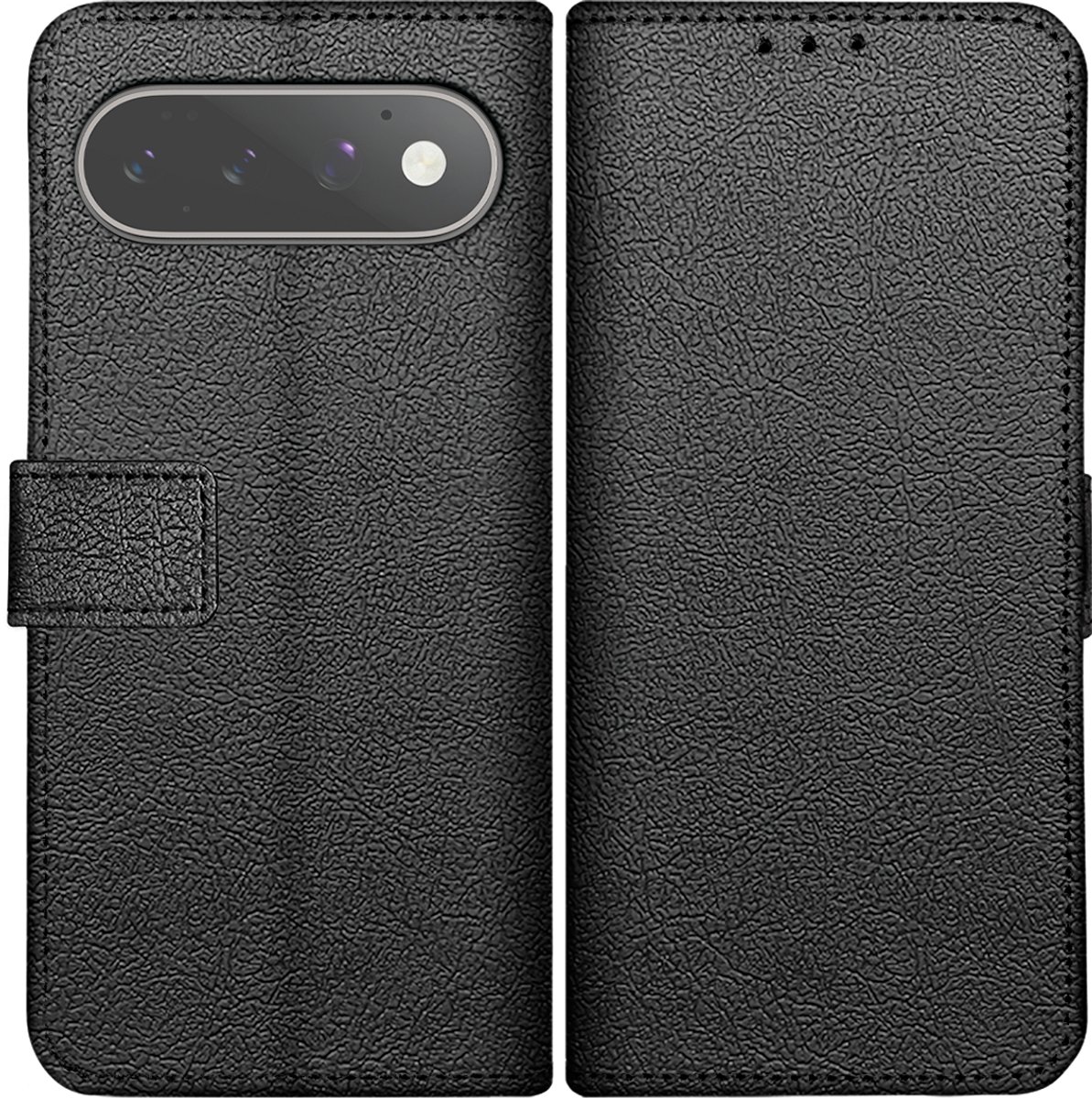 Just in Case hoesje geschikt voor Google Pixel 11 Pro XL Hoesje met Pasjeshouder - Bookcase Classic - Zwart