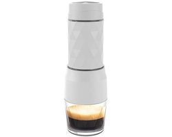 LISM-Draagbare espressomachine, druk 13-18 bar, kopinhoud 120 ml, waterreservoirinhoud 80 ml, geschikt voor diverse situaties, wit.