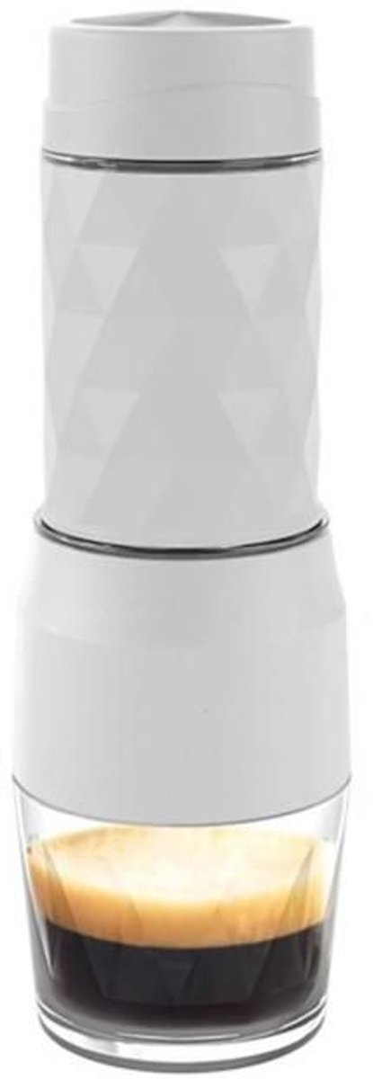 LISM-Draagbare espressomachine, druk 13-18 bar, kopinhoud 120 ml, waterreservoirinhoud 80 ml, geschikt voor diverse situaties, wit.