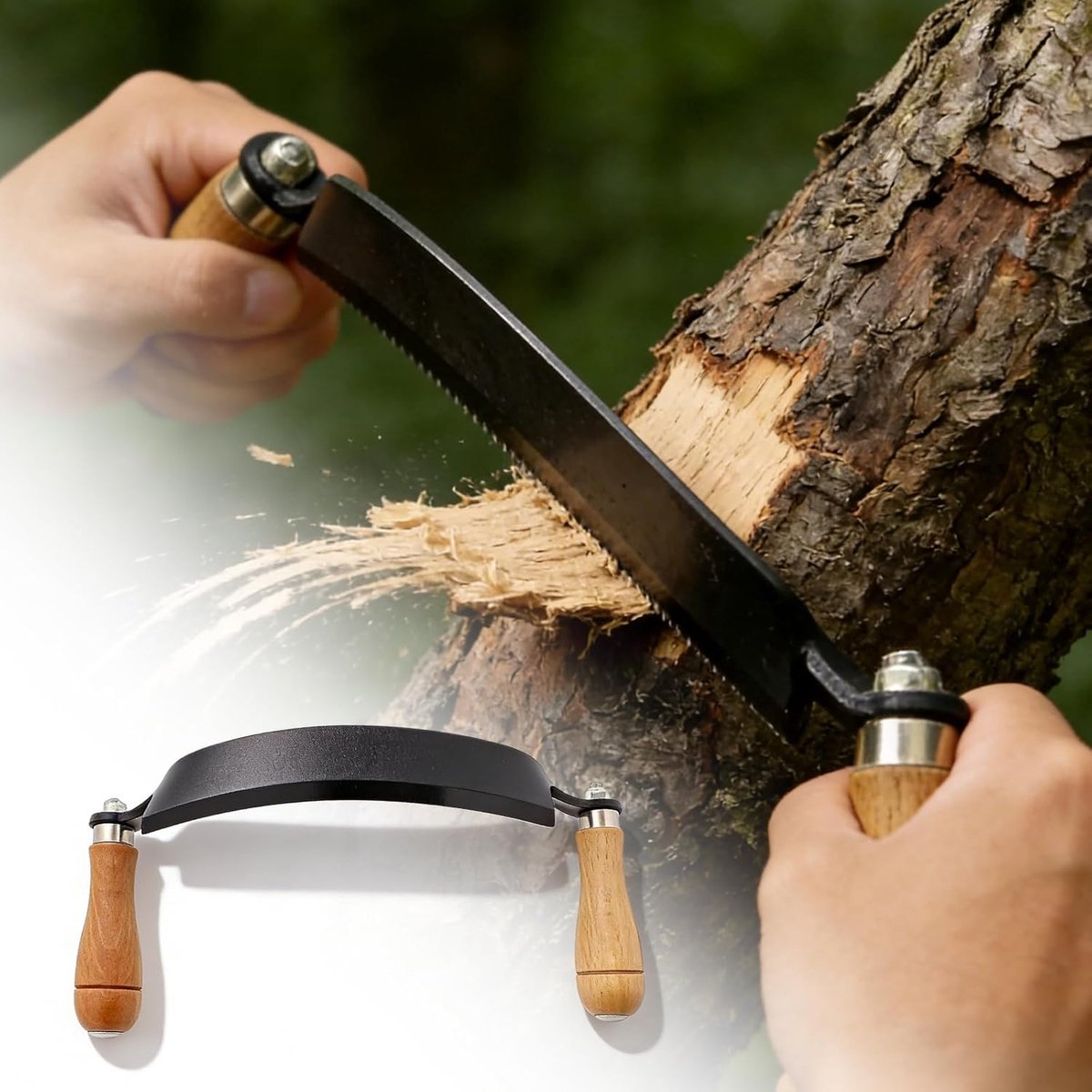SnelShoppen - Curved Wood Planer Knife 10 Inch - Vibration-resistant, Non-slip Handle, Ideaal voor Houtbewerking, Barken, Tuin en Klussen