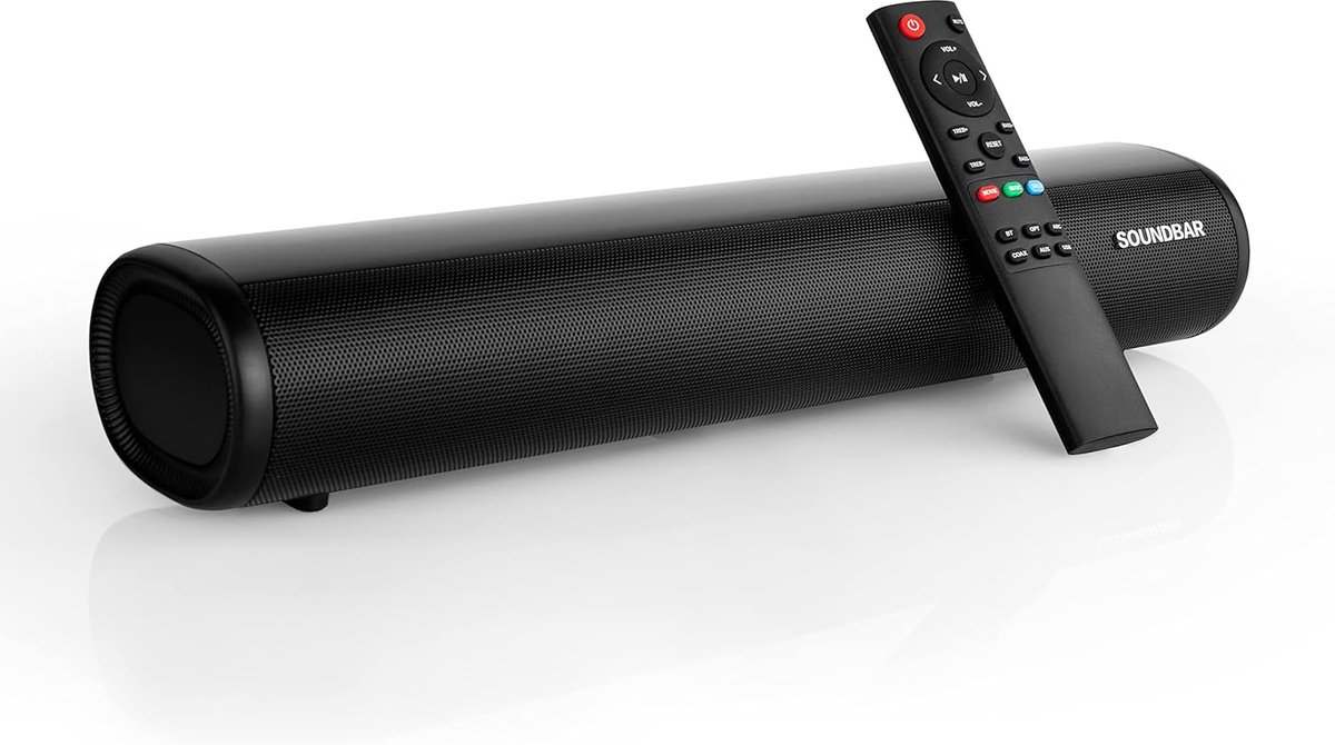 SnelShoppen - Soundbar voor TV 2.0 Kanaal 19.7" Mini Geluidsbalk met 3 EQ Modi en Afstandsbediening - Draadloze Bluetooth 5.0 en Bedrade Verbinding vo