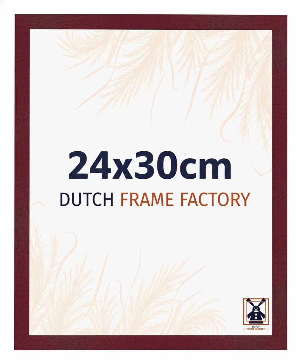 Fotolijst 24x30 cm - MDF - Wijnrood Geveegd - Benno