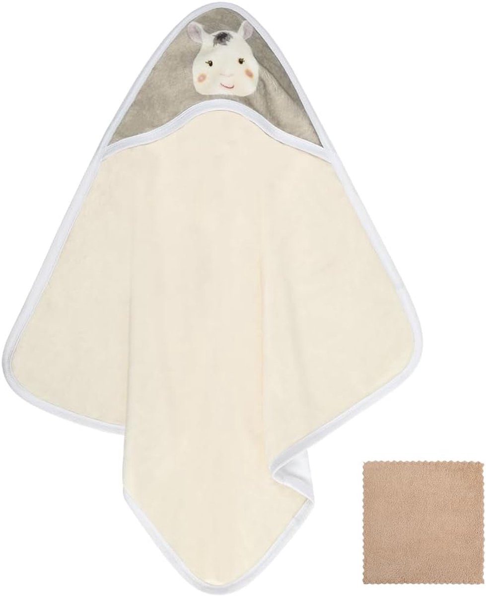 SnelShoppen - Baby Hooded Bath Towel 65x65 cm - Super Absorbente Badhanddoek voor Baby's -