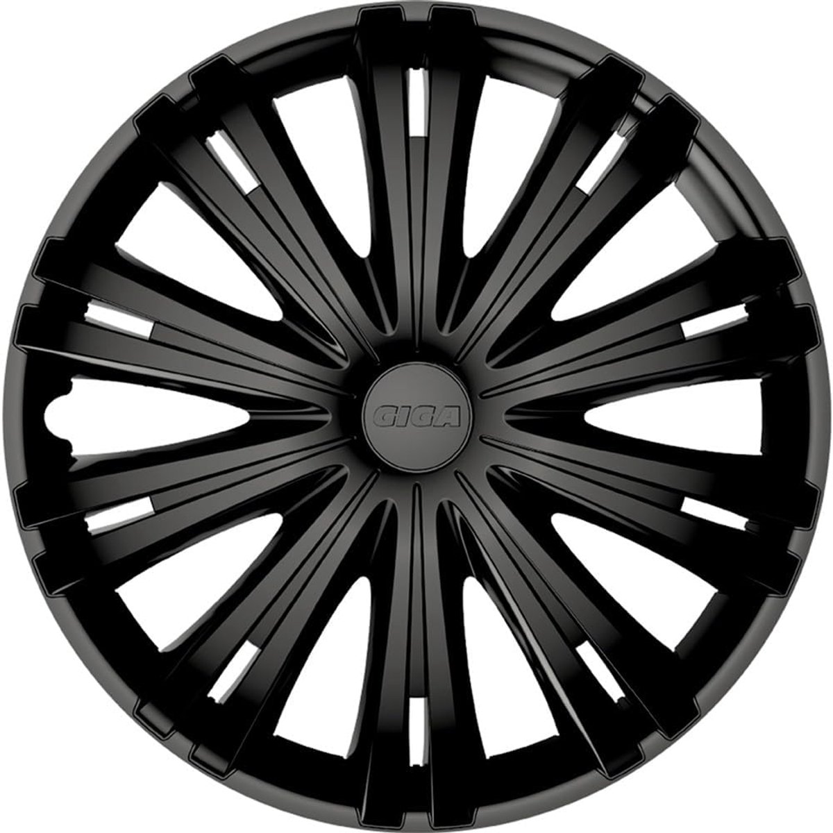 SnelShoppen - 4-Delige Wieldoppenset Giga 13-Inch Mat Zwart - ABS Kunststof - Nieuwe Look voor Auto - Eenvoudig te Installeren