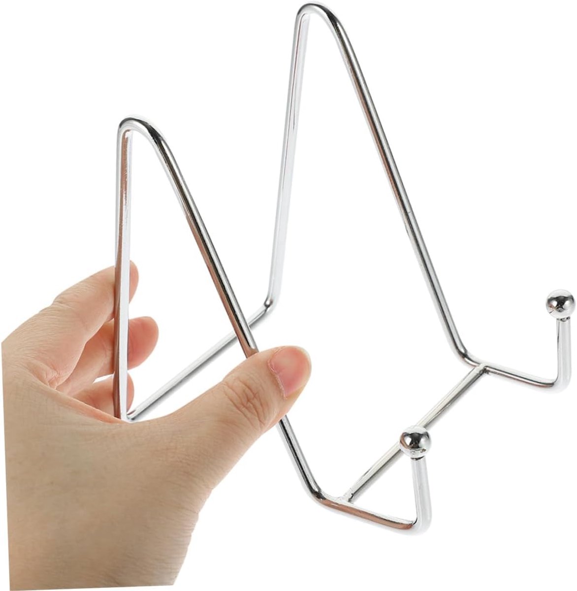 SnelShoppen - 2 Pcs Metaal IJzeren Easel Stand Platen - Decoratieve Signaalhouder voor Foto's, Borden, Schilderijen - Silver, Duurzaam en Veelzijdig