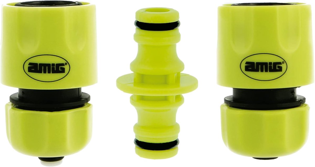 SnelShoppen - Tuinslang Koppeling Set - 3-delig - 2 Snelsluitkoppelingen 1/2 inch en 1 Verbindingsmof - Ideaal voor Tuinieren - Duurzaam ABS Plastic -