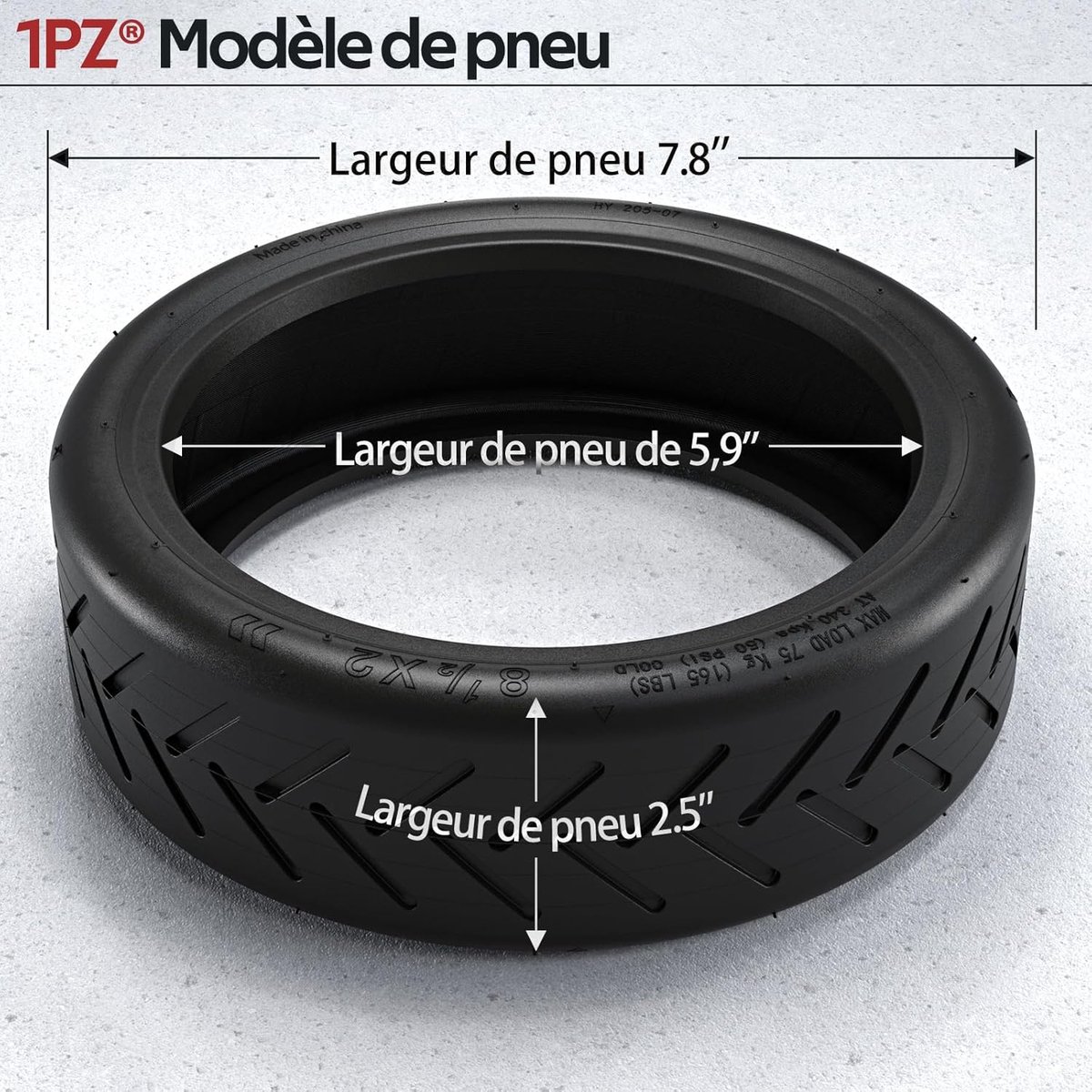 SnelShoppen - 1PZ 8.5 Inch Vervangende Band en Binnenband 8 1/2x2 voor Elektrische Scooter, Non-Slip Rubber, Inclusief Ventielverlenging en Bandlichte
