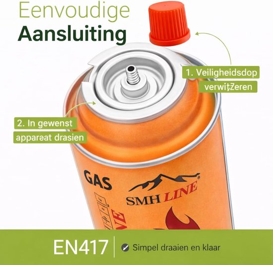 SnelShoppen - 12 x Butaankartuschen 227g - MSF-1A Gascartridges voor Camping, Bunsenbranders, Barbecues en Solderen - Geschikt voor Buitenactiviteiten — afbeelding 3