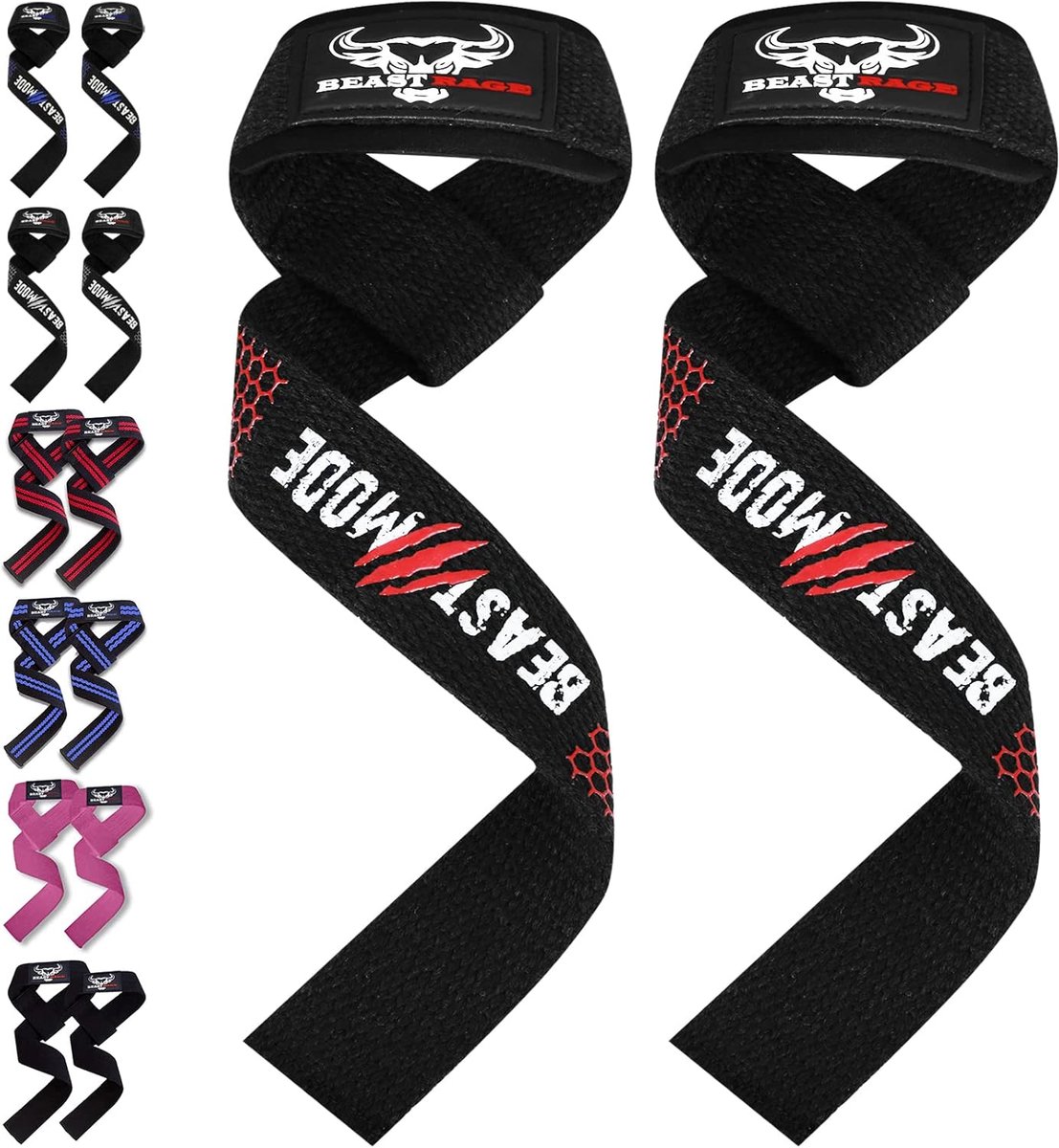 SnelShoppen - BEAST RAGE Weightlifting Belts en Wrist Wraps - Fitness Padded Cotton Wrist Rest, Gel Advanced Grips voor Dumbbell Bar, Heavy Duty Gym B