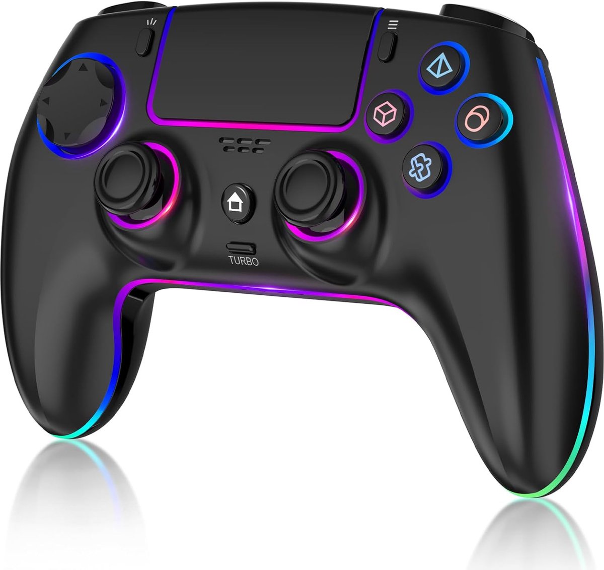 SnelShoppen - Draadloze Controller voor PS5/PC/MAC/Steam Deck | Hall Effect Joystick & Trigger, 7 RGB Kleuren, 2000mAh Accu, 6 Axis Gyroscoop, Turbo &