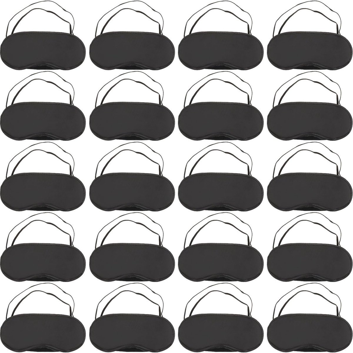 SnelShoppen - 24 Stuks Slaapmaskers voor Zijslapers - Ultralicht Oogmasker - Lichtblokkerende Blinddoek - Verstelbare Riem - Huidvriendelijk Polyester