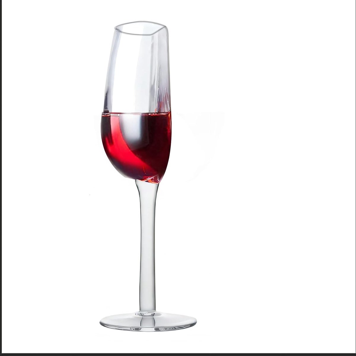 SnelShoppen - Half Glas Wijn 140 ml - Creatief Transparant Wijnglas met Lange Steel - Ondersteboven Glas - Perfect voor Feest, KTV-Bar en Nachtclub -