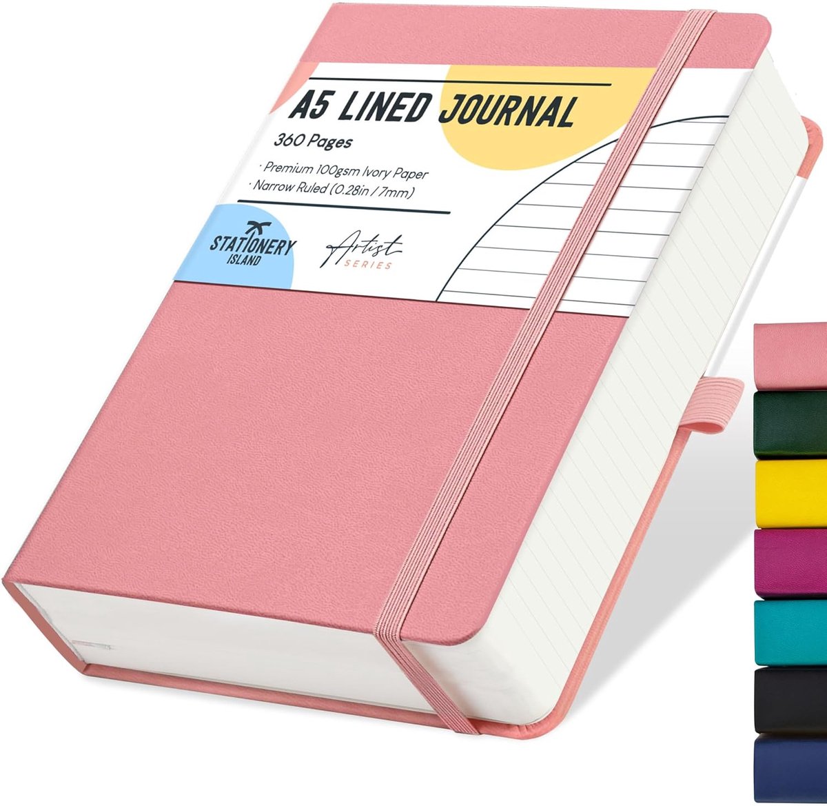 SnelShoppen - A5 Gelinieerd Notitieboek - 360 Pagina's - Roze Harde Kaft - 100 g/m² Papier - Perfect voor Schrijven, Studeren en Werken