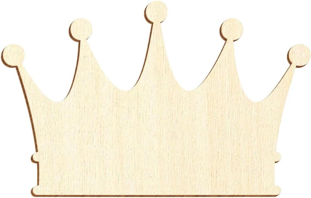 Houten kroon - Decoratie accessoire - Knutselen en versieren - Gelaserd met bruine rand - 20cm breed - Natuurlijk hout