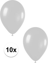 10x Zilveren metallic ballonnen 30 cm