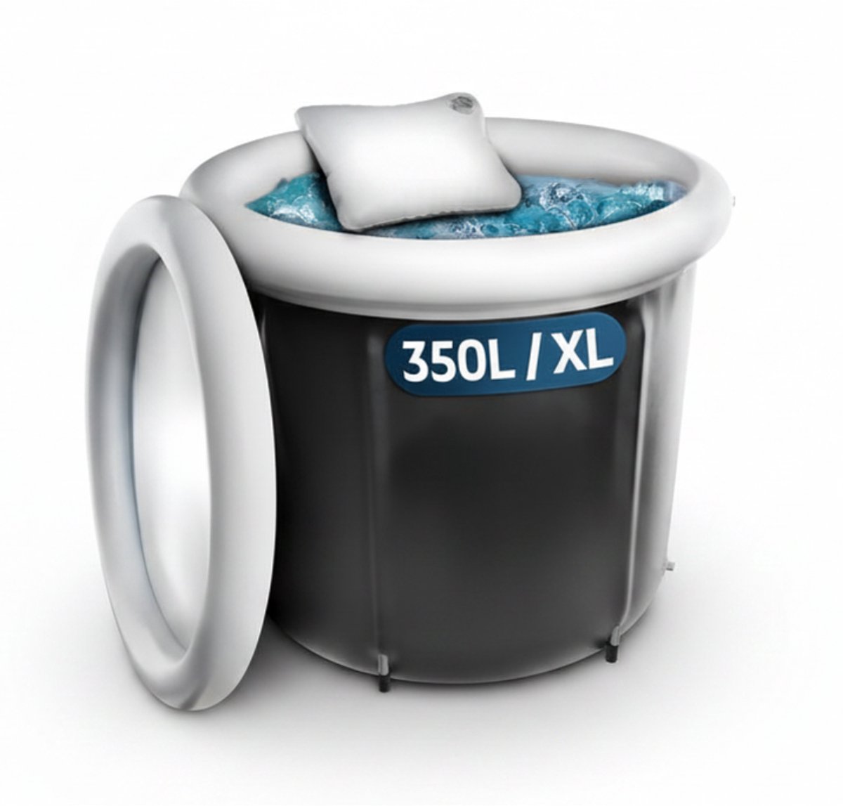 KIRA® Ijsbad - Waterdichte Opbergtas - 350 Liter Aluminium - Zwart - ‎105cm x 75cm x 75cm