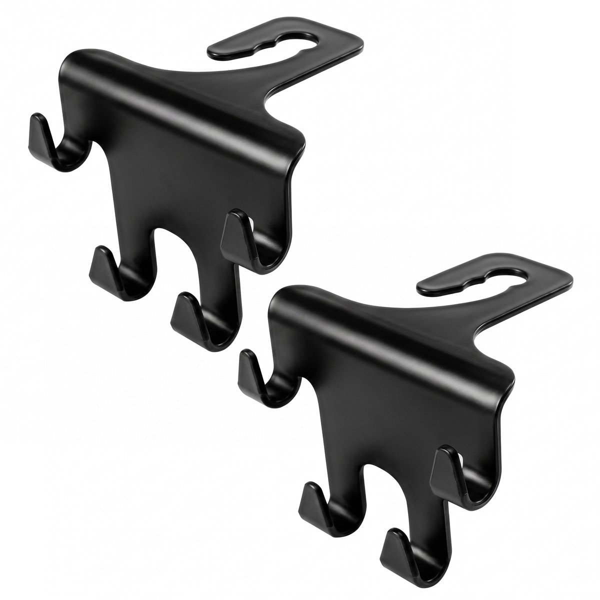 YONO Autohaak Hoofdsteun Auto - 2 Stuks - Telefoonhouder en Tassenhaak Auto - Hoofdsteun Haak - Auto Organizer - Universeel - Zwart