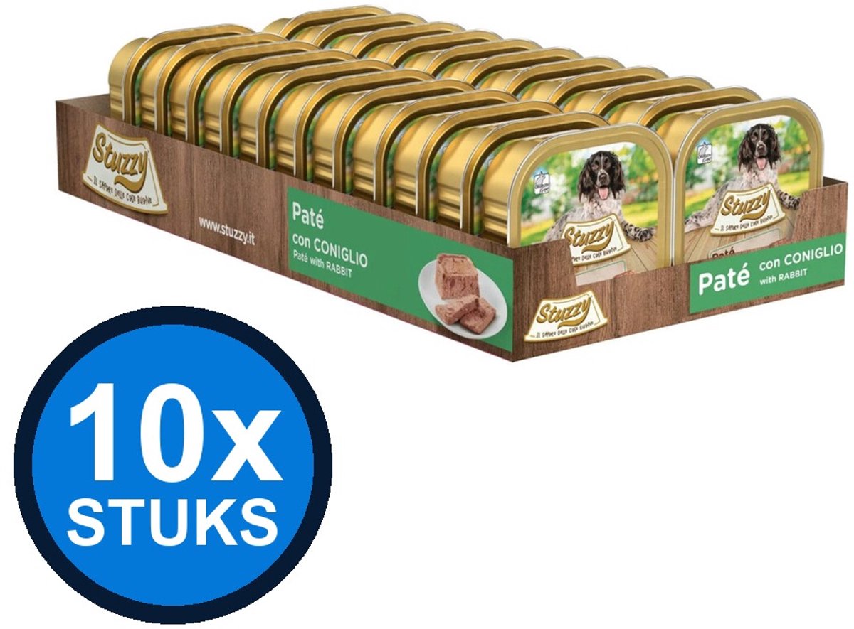 22x Stuzzy - Hond Paté Konijn - Hondenvoer Natvoer - 150g