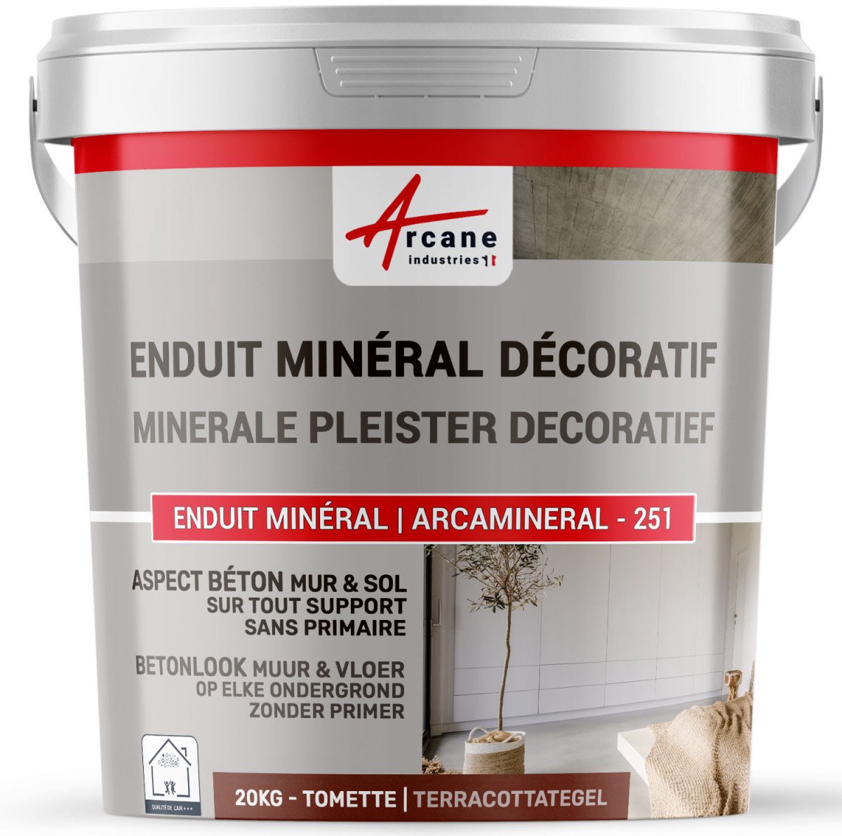 DECORATIEVE GEKLEURDE MINERALE PLEISTER MET BETONASPECT - decoratieve muur- en vloerpleister