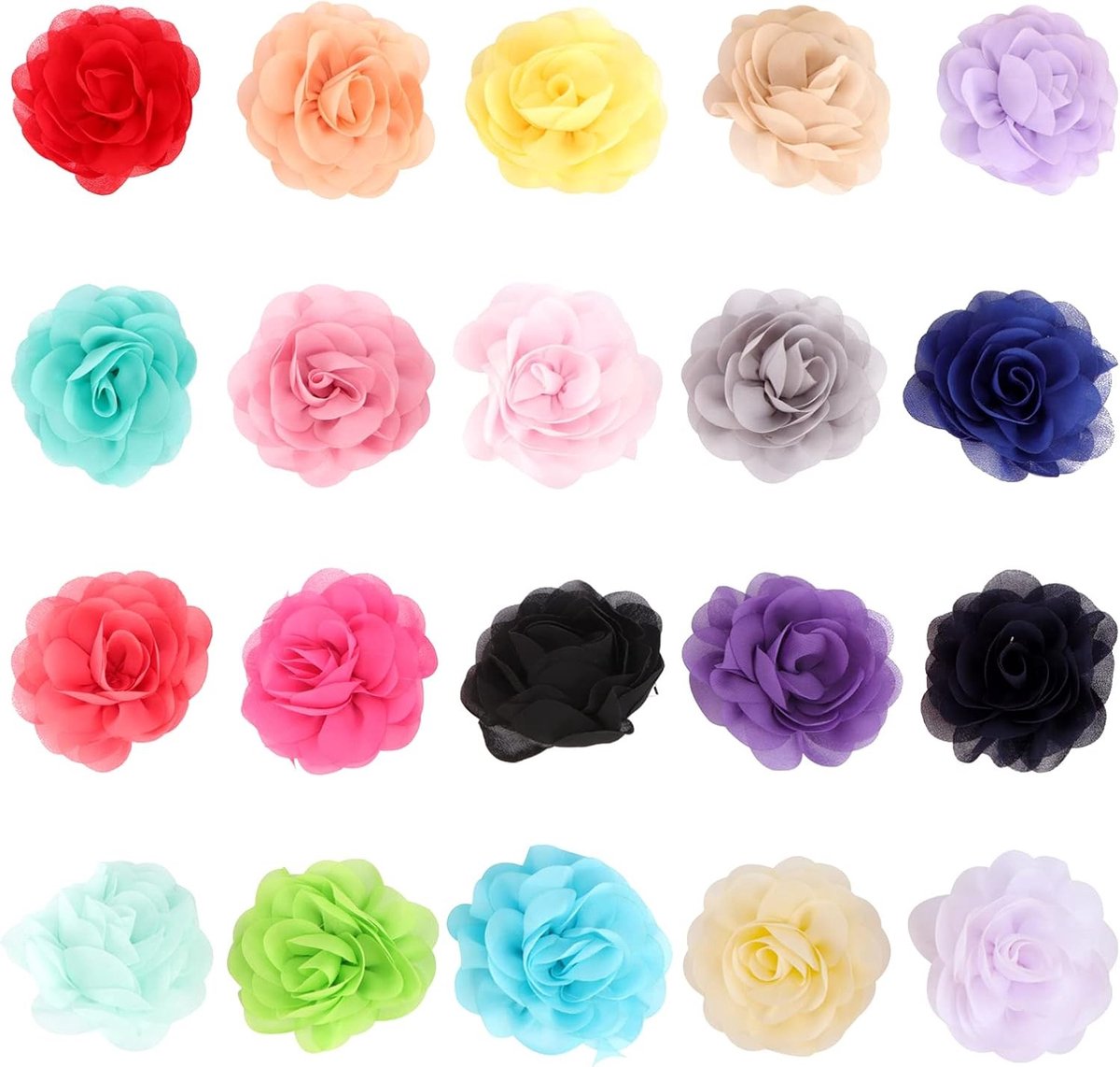 20 Stuks Rozen Haarclips voor Dames en Meisjes - Kleurige Haaraccessoires voor Feestjes en Dagelijks Gebruik