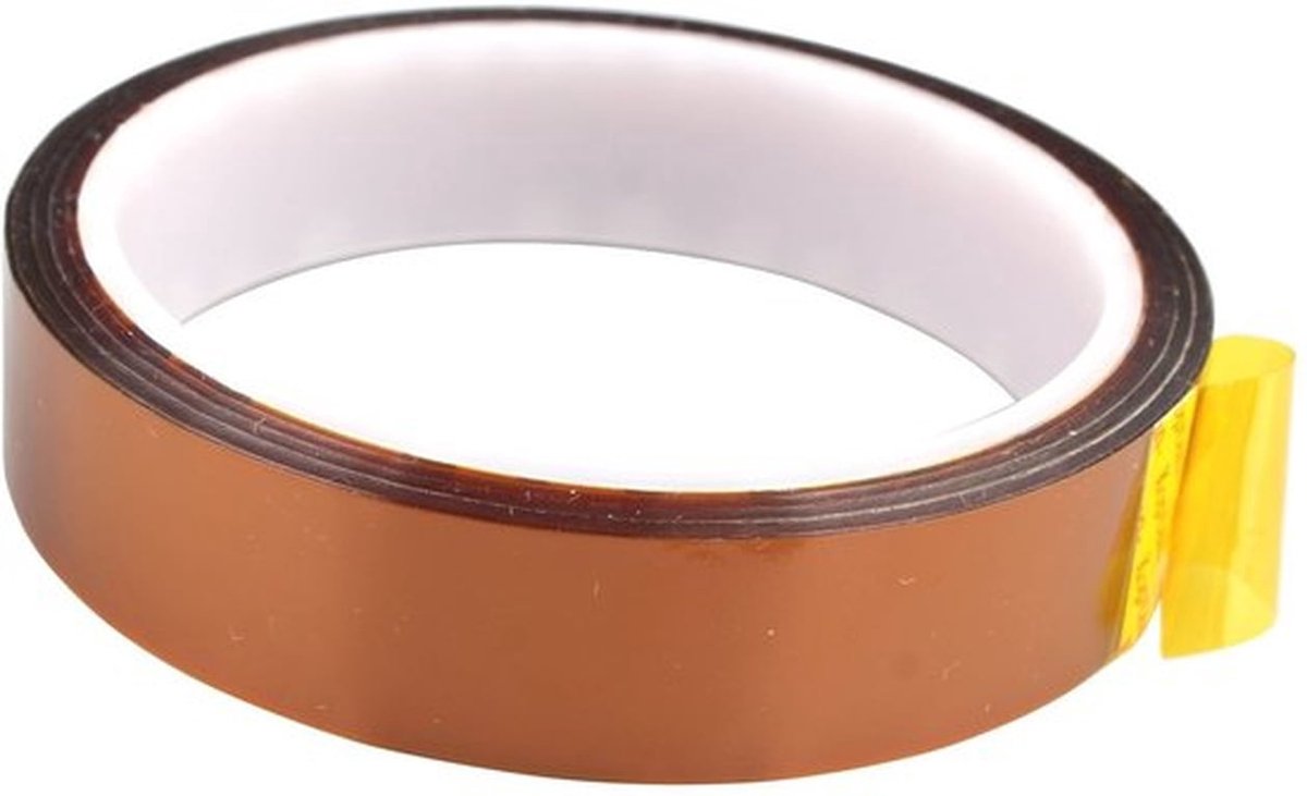 Polyimide Hechtape - Temperatuurbestendig - Elektrische Isolatie - 20mm x 33m - Hoge kwaliteit tape - Ideaal voor hobby en professional -...