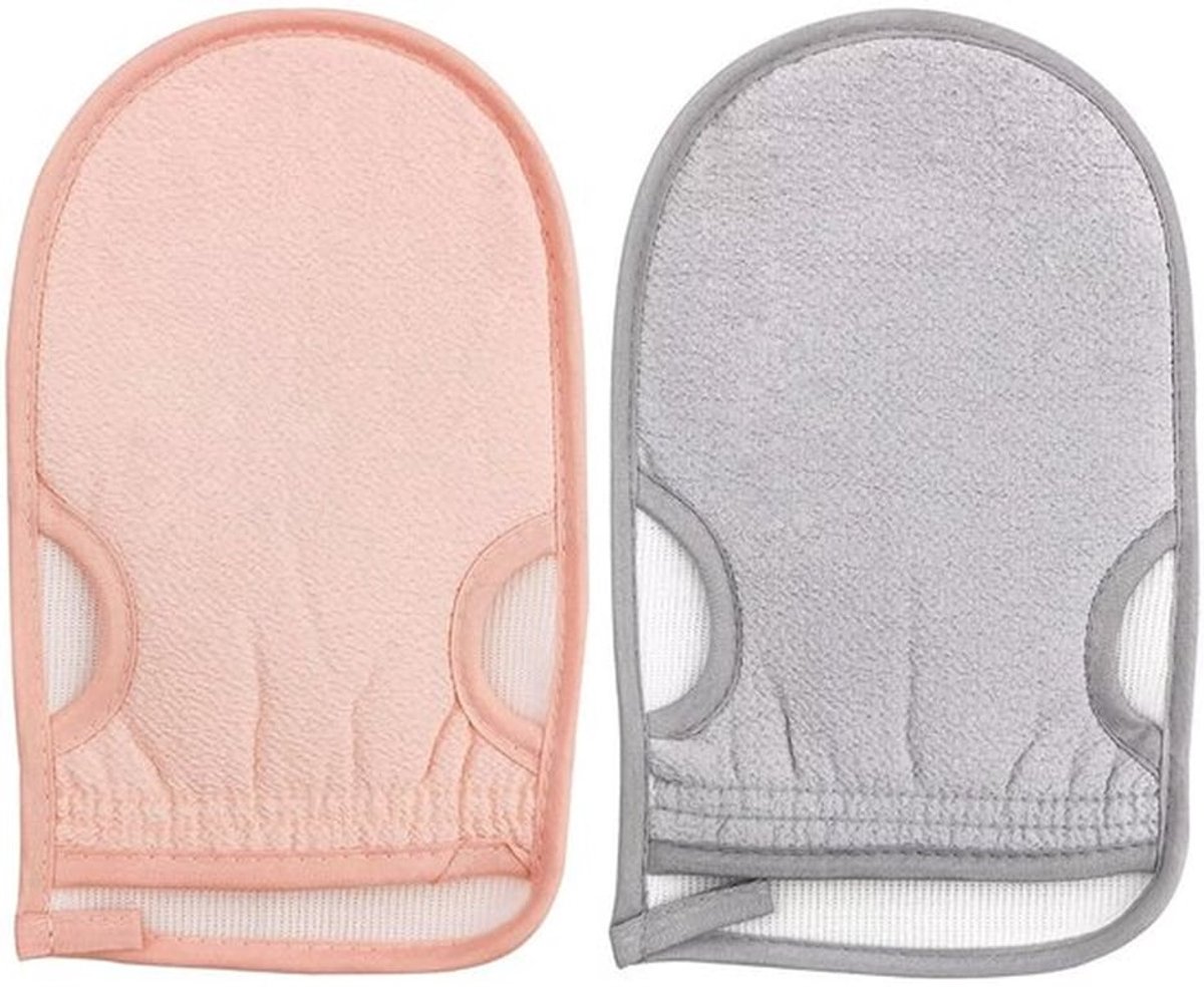 Peelinghandschoen 2 Stuks - Exfoliërende Handschoenen - Scrubhandschoen voor Lichaam - Hamam Handschoen - Hoogwaardige Natuurlijke Vezel - Duurzaam