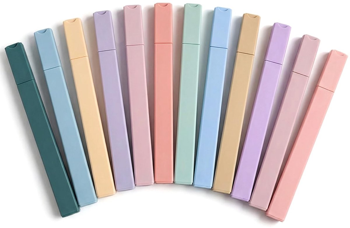 Solidchoice - 12-Piece Pastel Markerset met Zachte Chisel Tip