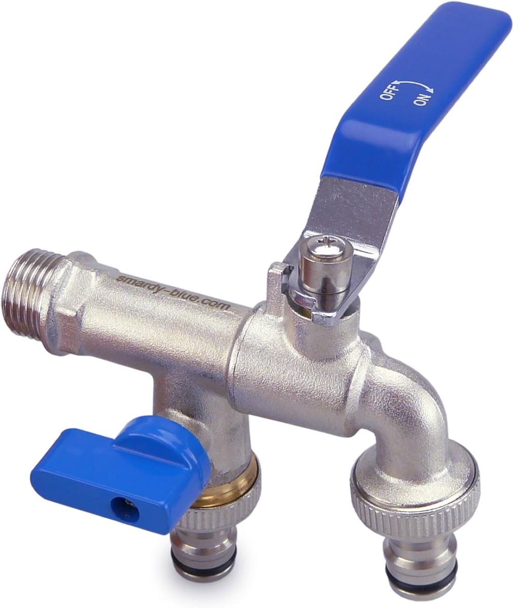 Vorstvrije buitenkraan - Messing dubbele waterkraan - 1/2 inch - Duurzaam en vorstbestendig - Voor tuin en huishouden