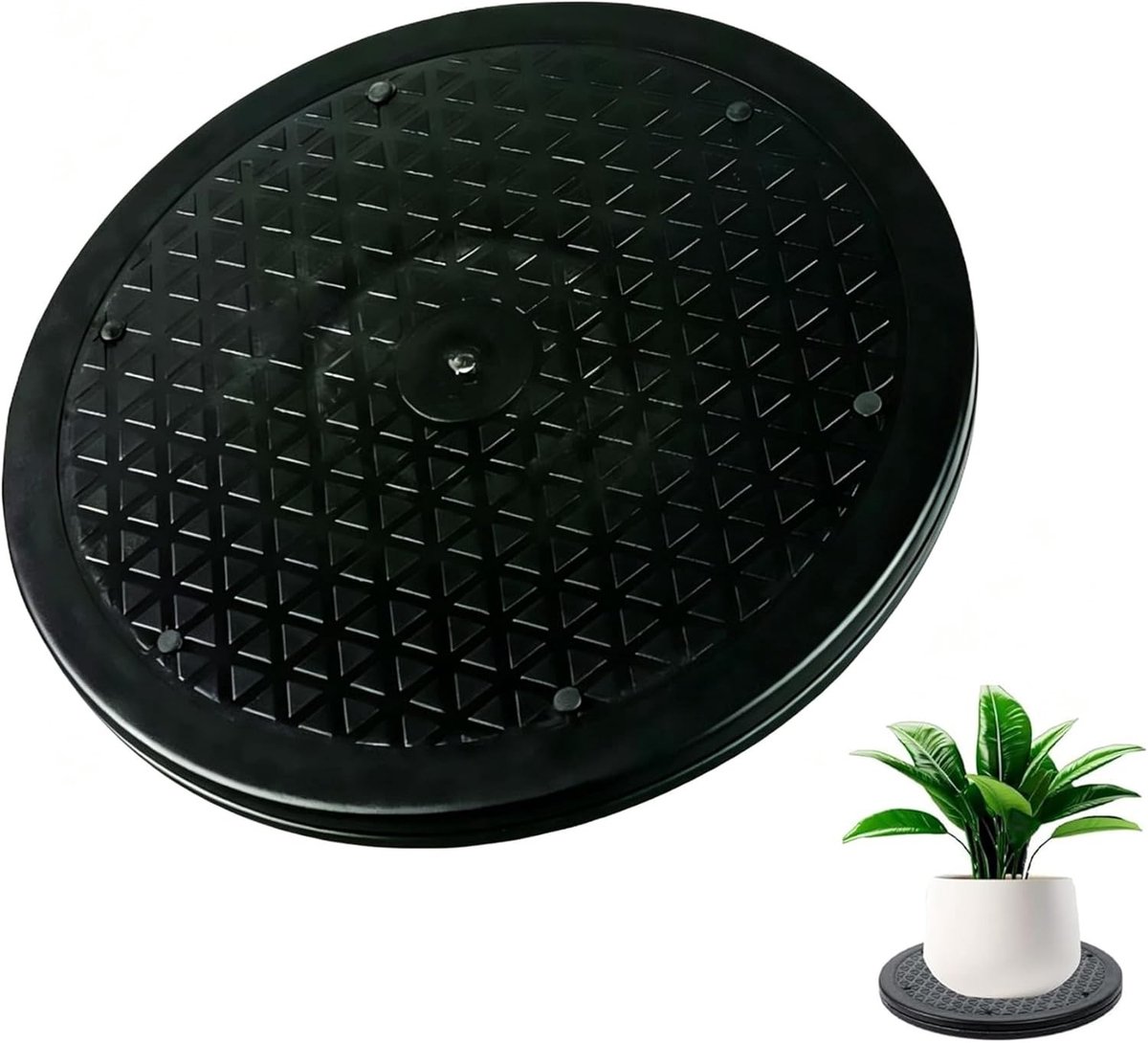 Draaischijf voor pottenbakken - Zwart - 25 cm - Rubber en Stalen Lagers - Universele Draaibase voor TV, Monitor en Planten