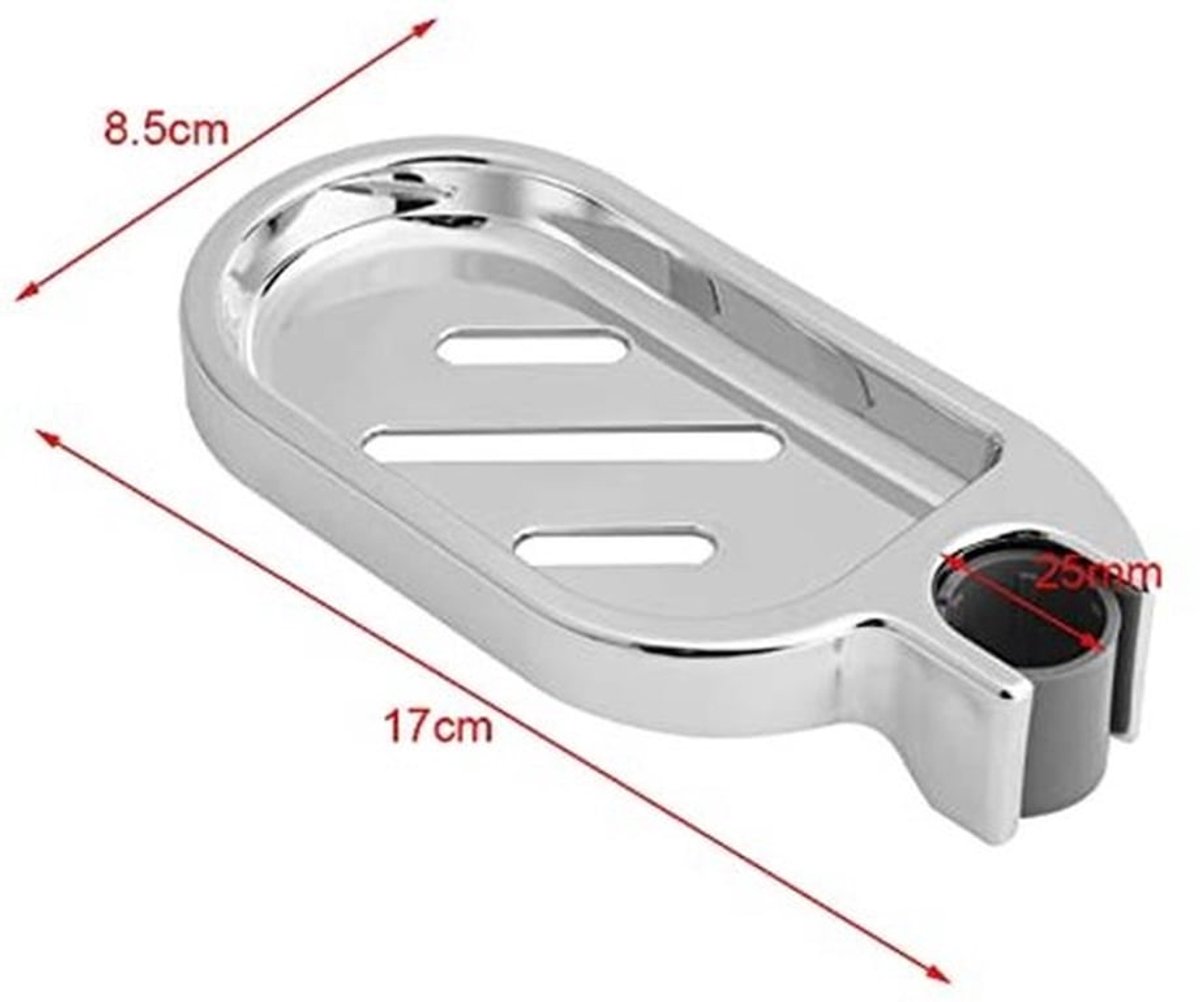 Zeepschotelhouder Verstelbaar - Zeepdoos - Douche Stang - Praktisch Badkamer Gadget - Slijtvast ABS - 17 x 8,5 cm - Zeepbakje