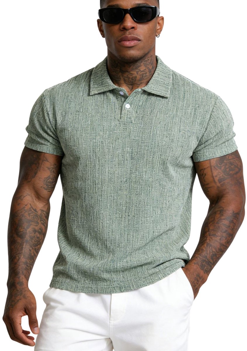 Currero T-Shirt Heren Shirt Zomerkleding T Shirt Mode Old Money Polo Mannen Kleding Volwassenen Licht Groen