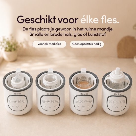 Zookie® Milo Flessenwarmer - Elektrische Flesverwarmer 4-in-1 - Opwarmen, Warmhouden, Babyvoeding Verwarmen & Steriliseren - Geschikt voor Alle Babyflessen - Werkt op Netstroom - Warmhouden tot 24 Uur - BPA vrij - Wit — afbeelding 5