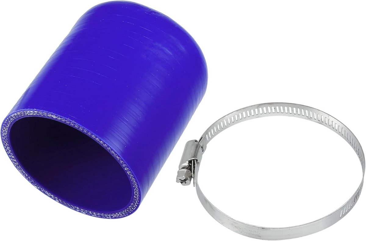 Universele siliconen stop voor zuigslang met klem - 70mm, geschikt voor waterdoorvoer en koelsystemen in voertuigen, blauwe kleur