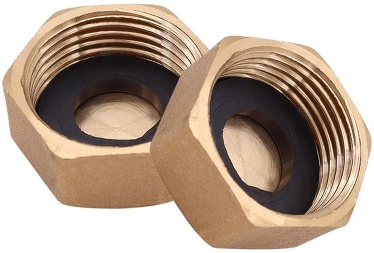 Afsluitmoerdop 3/4 inch - Messing - 4 Stuks - Eenvoudig te installeren - Vervangend accessoire - Geschikt voor radiatorkraan - Radiatordop