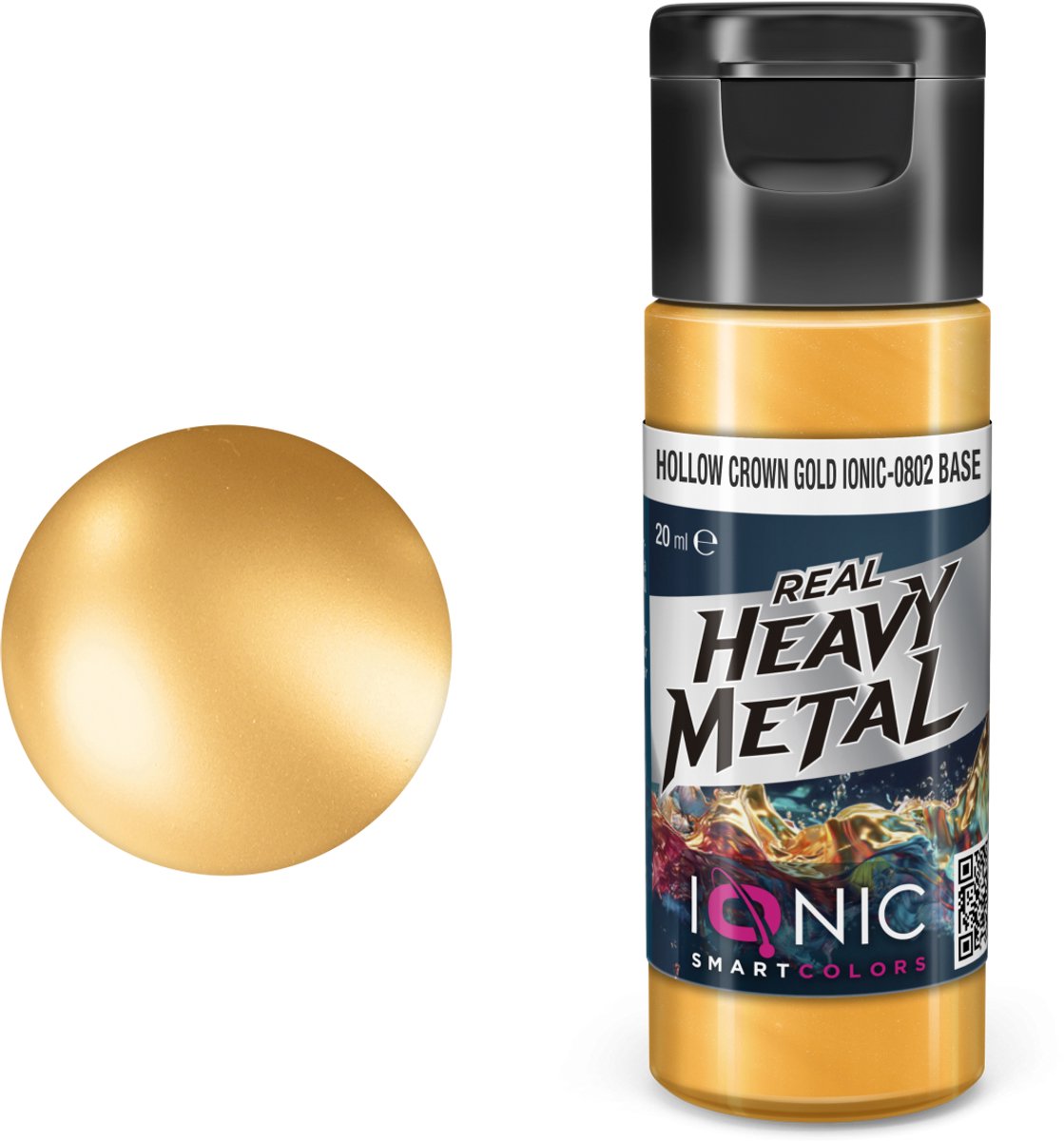 AMMO by Mig Jimenez Hobbyverf Acrylverf - MIG IO0802 Ionic Smart Colors - Real Heavy Metal - Kroongoud - Base - Metallic Acryl - 20ml Verf potje - 20 ml