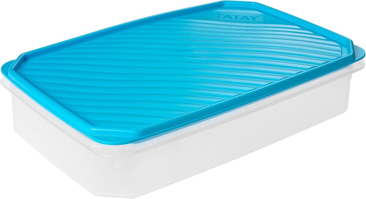 Vrieszak / voorraadverpakking 2 liter - Blauw - 28,5 x 18,5 x 6 cm - Luchtdicht Vershoudbakje met Drukdeksel - Voor Voedselbewaring